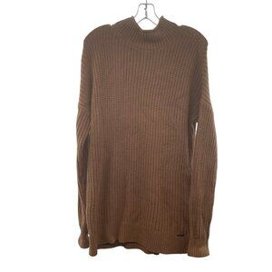Abercrombie & Fitch Women's Knit Pullover Sweater Mock Neck Tan Size Large